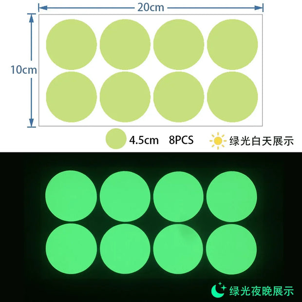 1 sheet Luminous Dots Glow Wall Sticker Fluorescent Home Kid'S Room Diy Self-Adhesive Decorative Glow In The Dark Decals