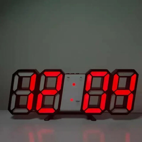 3D LED Digital Alarm Clock Wall Clock Times Date Temperature Suitable for Home Kitchen Clock Decoration Clocks Decor Garden