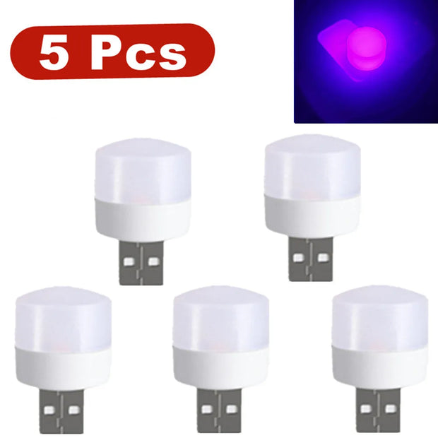 5pcs USB LED Reading Lamp Mini Book Light Camping Night Lights Table Lamps For Power Bank PC Notebook Laptop USB Night Light