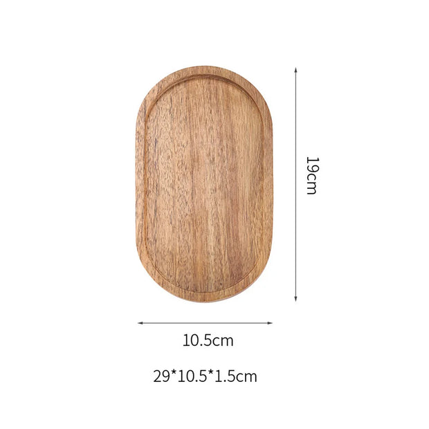 Japanese Wood Coffee Tray Rectangle/Oval Food Cup Plate Dessert Candy Wooden Tableware Plate Gongfu Tea Tray Kitchen Supplies