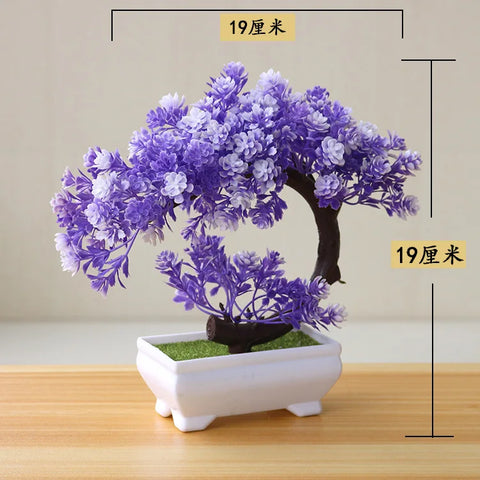 1pc Artificial Plants Bonsai Small Tree Simulation Plants Fake Flowers Table Potted Ornaments Home Decoration Hotel Garden Decor