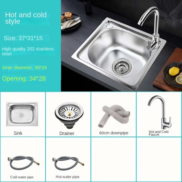 Kitchen sink Handmade stainless steel single bowl sink above counter or wall mounted vegetable Wash basin set mx4221950