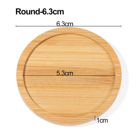 Multi Bamboo Tray Wood Saucer Flower Pot Tray Cup Pad Coaster Plate Kitchen Decorative Plate Creative Coaster Coffee Cup Mat