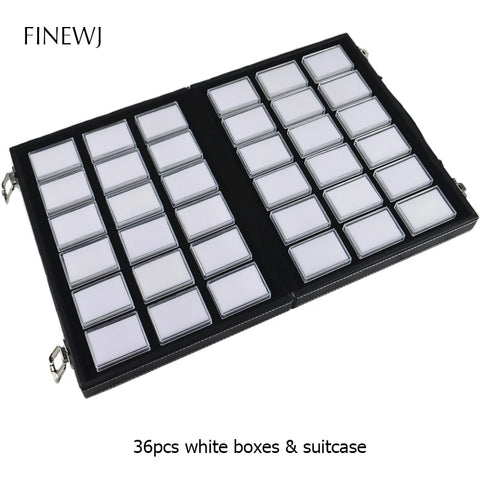 Transparent Loose Diamond Display Box White Foam Novel Pendant Gemstone Jewelry Storage Tray Gems Carrying Case Travel Organizer