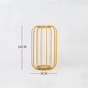 Art Aesthetic Family Decoration Flowerpot Iron Vase Rose Gold Hanging Tube Nordic Office Tabletop Flowerpot Tabletop Decoration