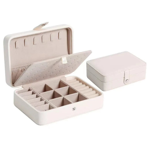 Korean Version Simple Ins Style Portable Jewelry Storage Box 2024 New High-end Exquisite Large Capacity Travel Jewelry Bag