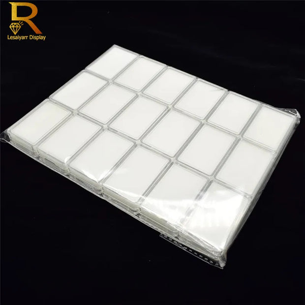 18Pcs Rectangle Loose Diamond Display Box Novel Pendant Gemstone Jewelry Storage Tray Gem Diamond Carrying Case Travel Organizer