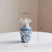 Jingdezhen New Chinese Vase, Ceramic Blue and White Porcelain Decoration, Living Room Aquatic Flower Arrangement, Retro Tea Room