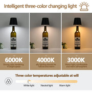 Wine Bottle Lamp LED Table Lamp Atmosphere Night Light 3 Color Stepless Dimming Rechargeable Touch Control Wine Bottle Lamp