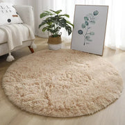 40cm Anti-Slip Fluffy Rugs Large Shaggy Rug Super Soft Mat Living Room Bedroom Carpet Aesthetic Bedroom Round Carpet Decoration