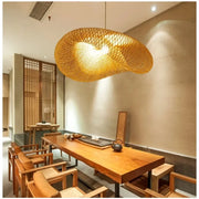 Bamboo Weaving LED Pendant Light HandMade Vintage Home Hanging Chandelier Lampshade Dining Living Room Indoor Fixtures