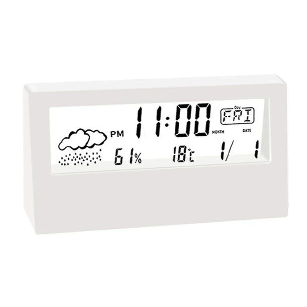 Creative Weather Display Electronic Alarm CLock Thermo-Hygrometer Clock Digital Table Clock Teperature Calendar