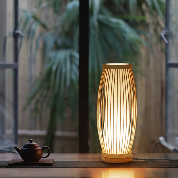 Bedroom warm bedside lamp Japanese-style Zen tea room lamps tatami decor table lamps Living Room bamboo art desk lights