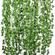 50/2M Artificial Green Ivy Vine Garland Fake Leaf Plants Rattan Hanging Creeper Garlands for Garden Wedding Party Wall Decor