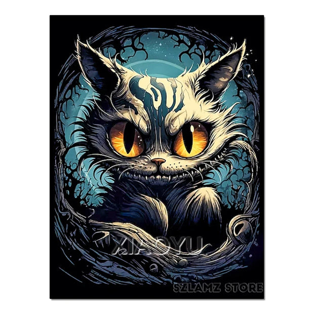 Disney Alice in Wonderland Diamond Painting Cheshire Cat Cartoon Cross Stitch Mosaic Kit Full Round/Square Drills DIY Art Decor