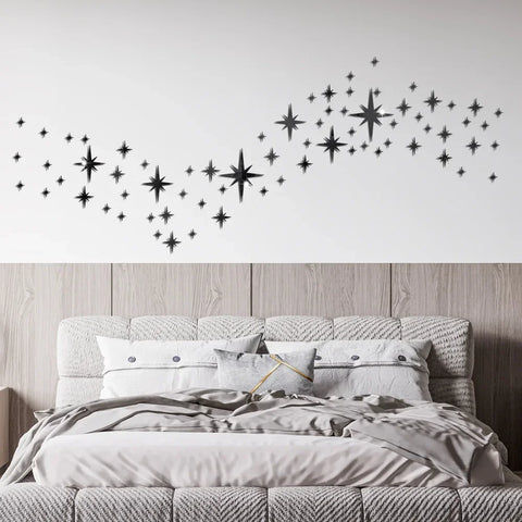 Star mirror acrylic three-dimensional wall pasted bedroom living room room ceiling decoration self-adhesive background wall