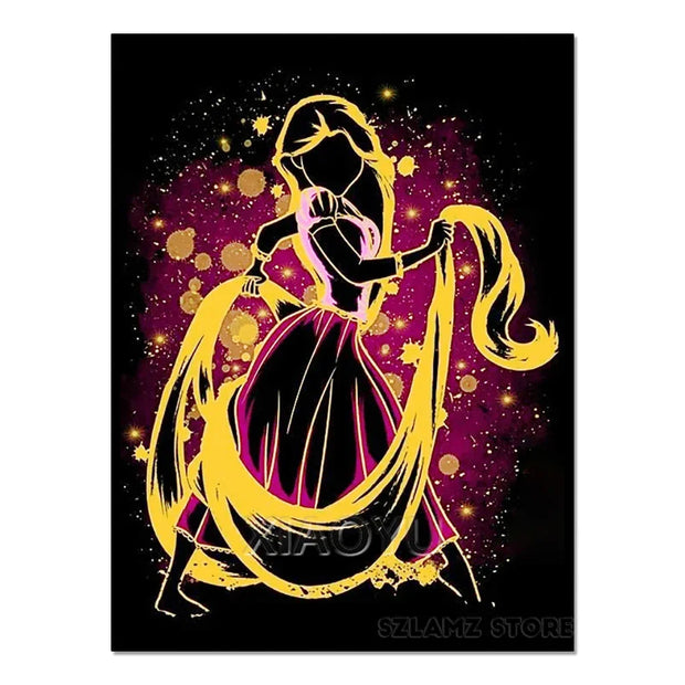 Disney 5D Diy Diamond Painting Kits Enchanted Eternal Girl Cartoon Princess Full Diamond Inlaid Mosaic Embroidery Wall Decor