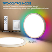 220V LED Ceiling Light Dimmable With Remote Control 24W 2700LM RGB 3000K-6500K Round Lamp Ceiling For Living Room Bedroom