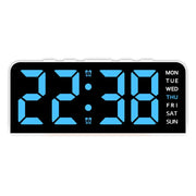 Digital Alarm Clock with Mood Light TEMP Date Week 2 Alarms Snooze Electronic Table Clock 4 Levels Brightness 12/24H LED Clock