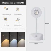 HPH USB Rechargeable Intelligent Human Sensing Wireless Wall Light Dimmable Led Spotlight For Lighting Paintings Pictures