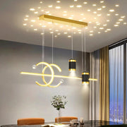 Modern Dining Room Pendant Light LED Smart Remote Control Dining Table Hanging Lamp Luxury Lustre Home Indoor Decor Chandelier