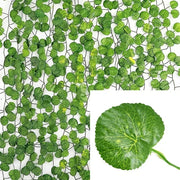 100/2M Artificial Plant Green Ivy Leaf Garland Creeper Hanging Vine Home Outdoor Garden Decoration Wedding Party DIY Fake Leaves