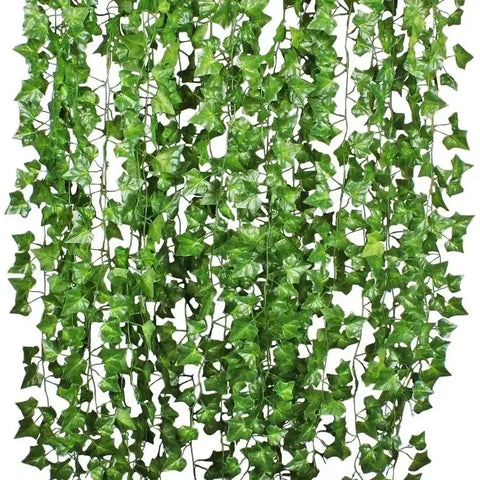 Artificial Green Leaves Ivy Vine Garland Creeper Rattan Fake Leaf Plants Hanging Garlands for Garden Wedding Party Home Decor