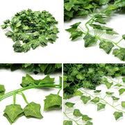 12PCS 2M Artificial Ivy Vine Plants Leaf Garland Decor Wall Hanging Silk Leaves Vines Creeper for Home Garden Wedding Decoration