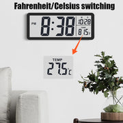 LCD Screen Digital Wall Clock Time Week and Temperature Display Electronic Clock Modern Desktop Alarm Clock Bedroom Home Decor