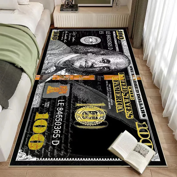 Euro Dollar Rug Bedroom Living Room Carpet Hallway Long Strip 3D Carpet Anti-slip Floor Mat Soft Kitchen Mat Home Room Decoratio