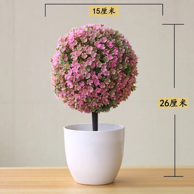 1pc Artificial Plants Bonsai Small Tree Simulation Plants Fake Flowers Table Potted Ornaments Home Decoration Hotel Garden Decor