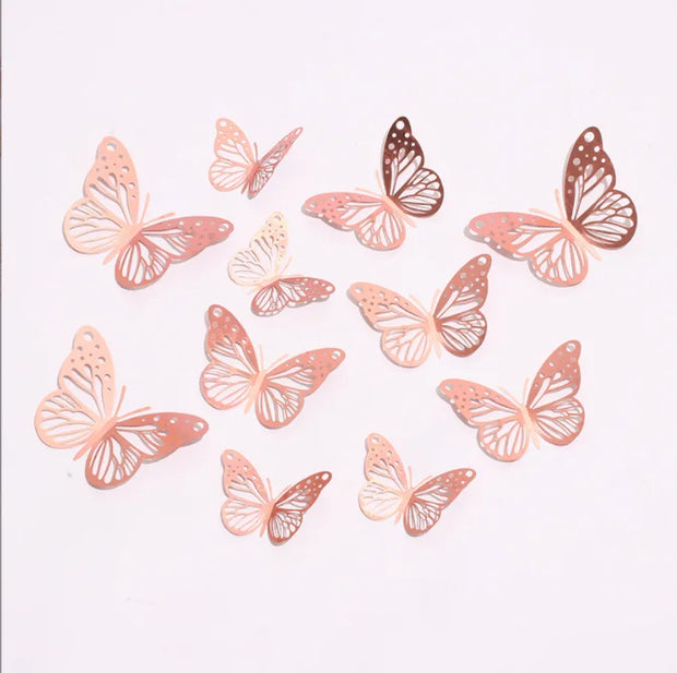 12 Pcs/Set 3D Wall Stickers Hollow Butterfly for Kids Rooms Home Wall Decor DIY Mariposas Fridge stickers Room Decoration