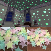 100pcs Fluorescent Glow in the Dark Stars Wall Stickers for Kids Rooms Decoration Livingroom Baby Bedroom Ceiling Home Decor