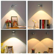 HPH USB Rechargeable Intelligent Human Sensing Wireless Wall Light Dimmable Led Spotlight For Lighting Paintings Pictures