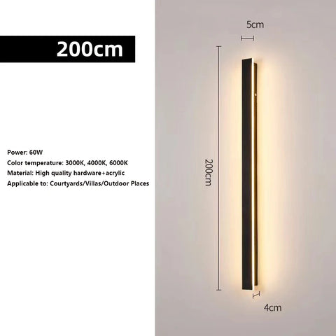 LED Strip Linear Wall Lamp Waterproof IP65 110V 220V 1M1.5M2M Minimalist Balcony villa exterior wall lights Garden Lighting