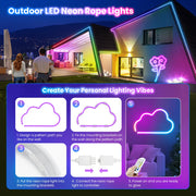 Led Neon RGB Rope Light - 10M RGB Flexible Lights Strip Gaming Light Music Sync Neon Strip Lights DIY Design App Control Neon