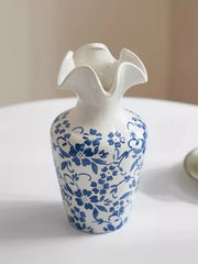 Jingdezhen New Chinese Vase, Ceramic Blue and White Porcelain Decoration, Living Room Aquatic Flower Arrangement, Retro Tea Room