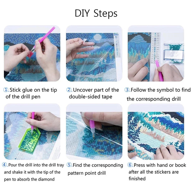 Disney 5D Diy Diamond Painting Kits Enchanted Eternal Girl Cartoon Princess Full Diamond Inlaid Mosaic Embroidery Wall Decor