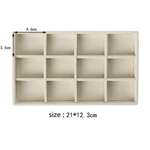 Jewelry Organizer Velvet Jewelry Storage Tray Display Ring Bracelet Necklace Storage Box Showcase Drawer Organizer Trays