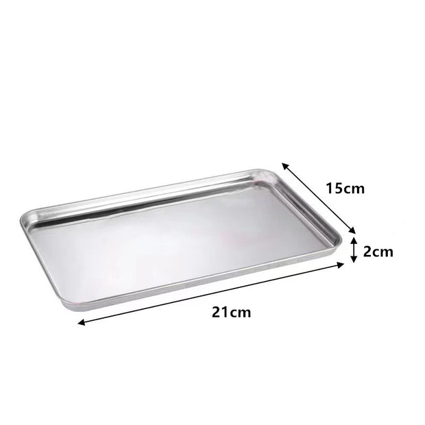 Rectangle Stainless Steel Tray Buffet Presentation Tray Metal Food Serving Plate Rice Noodle Pan Home Dishes Storage Organizer