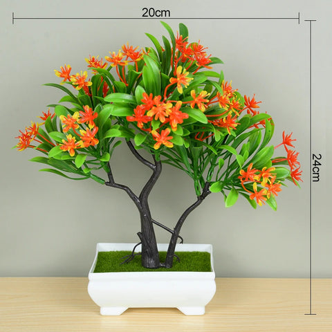 Artificial Plants Bonsai Small Tree Pot Fake Plant Flowers Potted Ornaments For Home Room Table Decoration Hotel Garden Decor