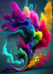 Abstract Rainbow Smoke Poster and Wall Art Print Multicolor Modern Art Picture Unique Canvas Painting Home Living Room Decor