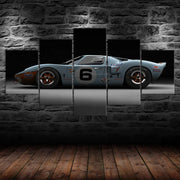 Ford GT40 Sports Car 5 Piece Canvas Wall Art Multi Panel Print Auto Moto Fans Room Poster Home Decor Picture Gift For Him For He