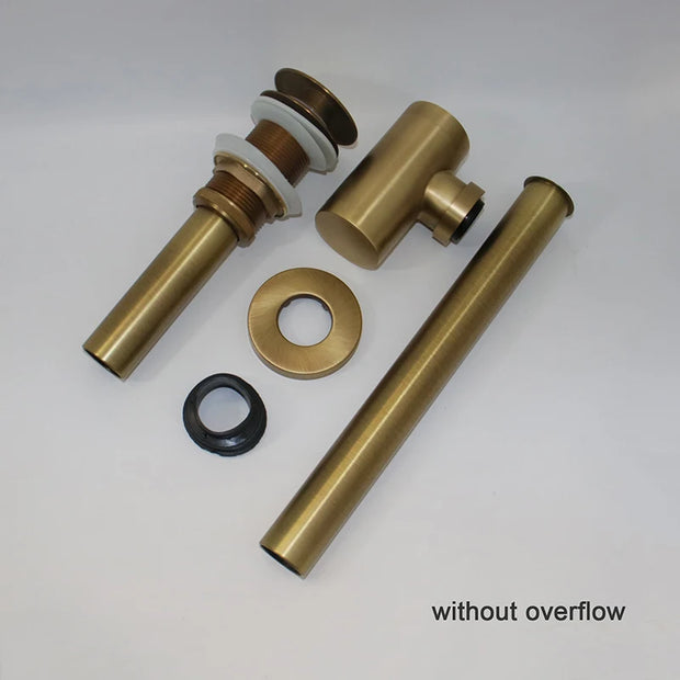 Bathroom Basin Sink Drain Stopper Kit Brass Bottle Trap Basin Sink Pop Up Drain with Waste Pipe