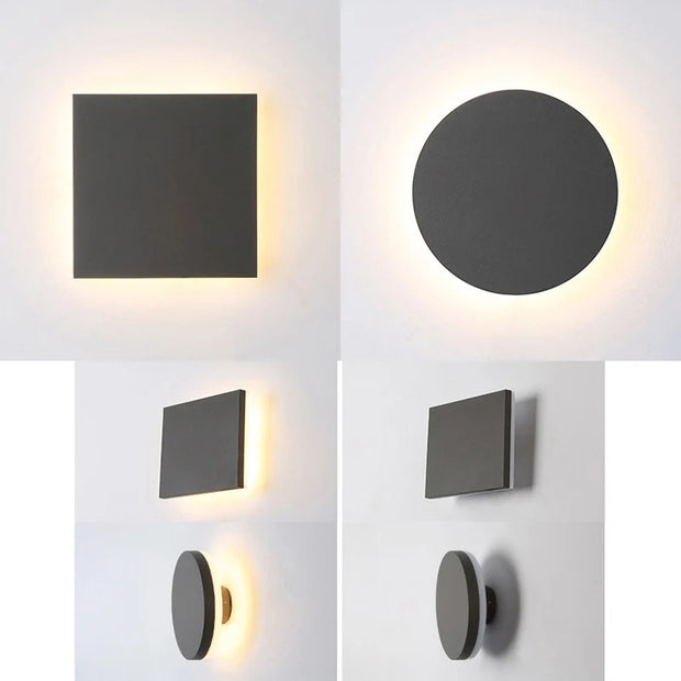 Indoor LED Wall Lamp Living Room Decoration Wall Light Home Lighting Fixture Loft Stair Light Round/Square Aluminum 6W 12W