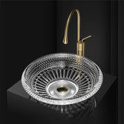 BW22-039 Washbasin Light Luxury Crystal Glass Transparent Wash Basin  Die Cast Art Hotel Bathroom Glass Countertop Basin Sink