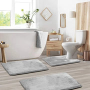 Velvet Bath Set Super Soft Non-slip Comfortable Bath Mats Rug Carpet Set for Bathroom Absorbent Washable Rug Toilet Floor Mat