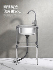 Free Standing Whole Body 100% Stainless Steel 304 Vegetables Wash Basin Kitchen Sink Pool with Bracket