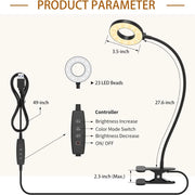 LED Reading Light with Clamp 3 Color & 10 Brightness Desk Lamp Flexible Gooseneck Book Lamp Kids Reading Night Light Book Light