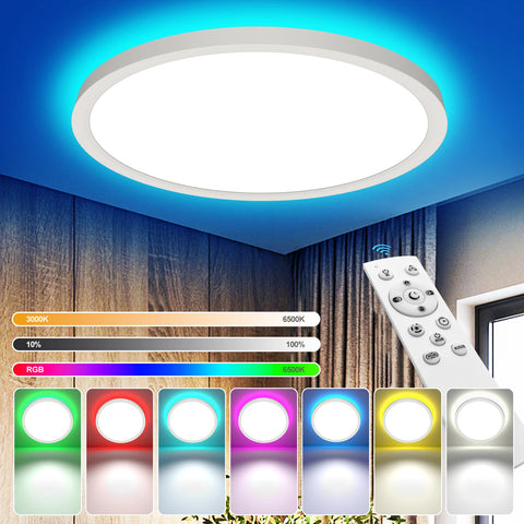 220V LED Ceiling Light Dimmable With Remote Control 24W 2700LM RGB 3000K-6500K Round Lamp Ceiling For Living Room Bedroom